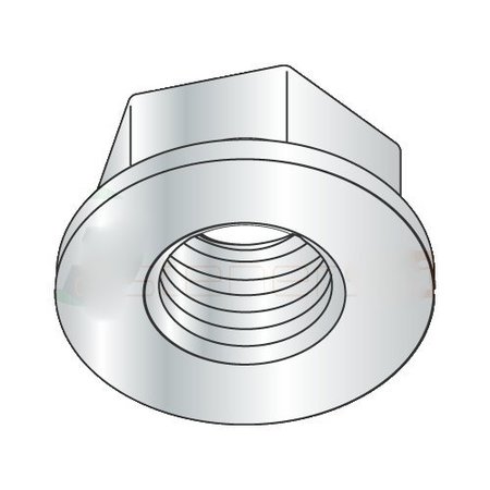 NEWPORT FASTENERS Flange Nut, 3/8"-16, Steel, Zinc Plated, 0.562 in Hex Wd, 0.23 in Hex Ht, 1000 PK 653025